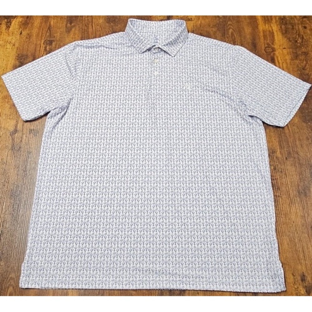 Rhoback Mens Polo Martini Blue Breezy Golf Tour Performance 3XL